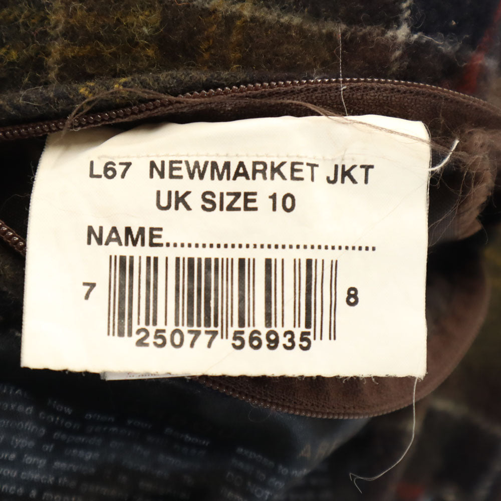 Barbour バブアー イングランド製 3ワラント ニューマーケット オイルドジャケット 10 カーキブラウン 中綿入り レディース