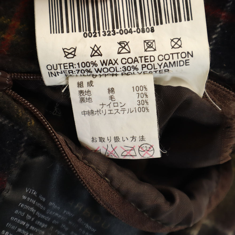 Barbour バブアー イングランド製 3ワラント ニューマーケット オイルドジャケット 10 カーキブラウン 中綿入り レディース