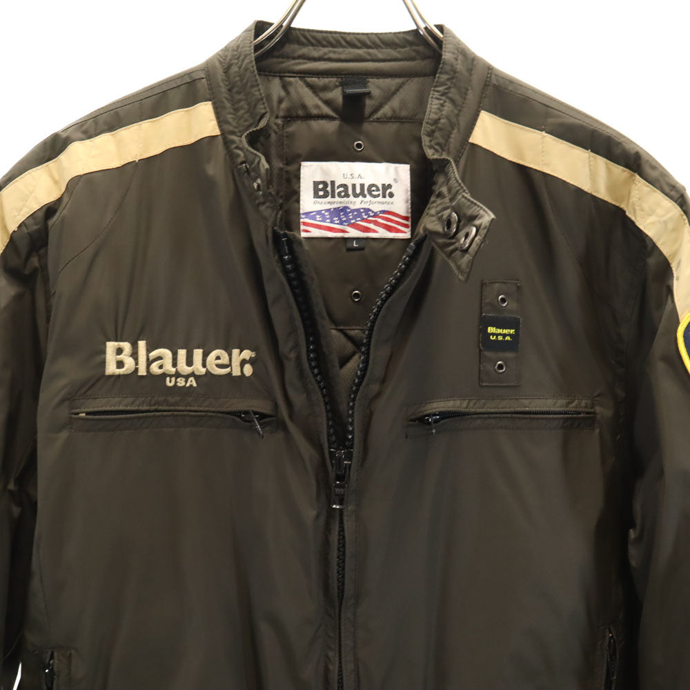 Blauer ブラウアー ツーリング ナイロンジャケット L ブラウン系 薄中綿入り メンズ