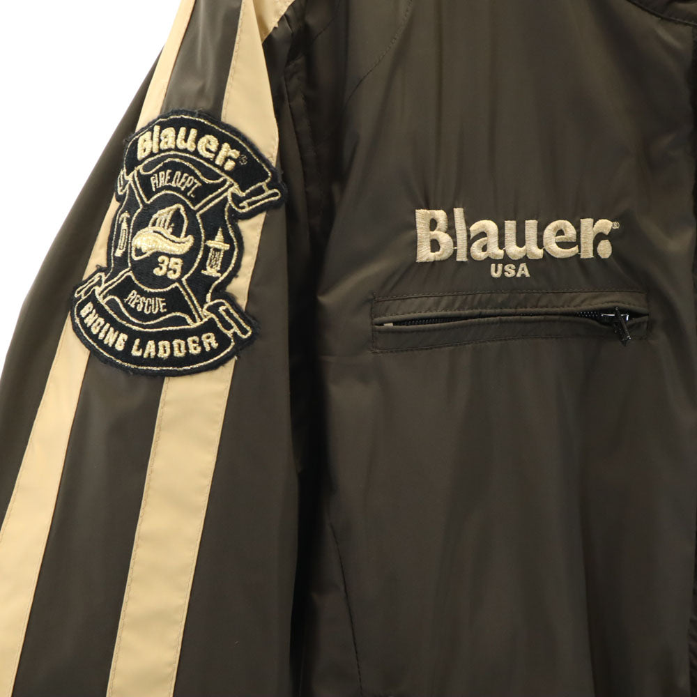 Blauer ブラウアー ツーリング ナイロンジャケット L ブラウン系 薄中綿入り メンズ