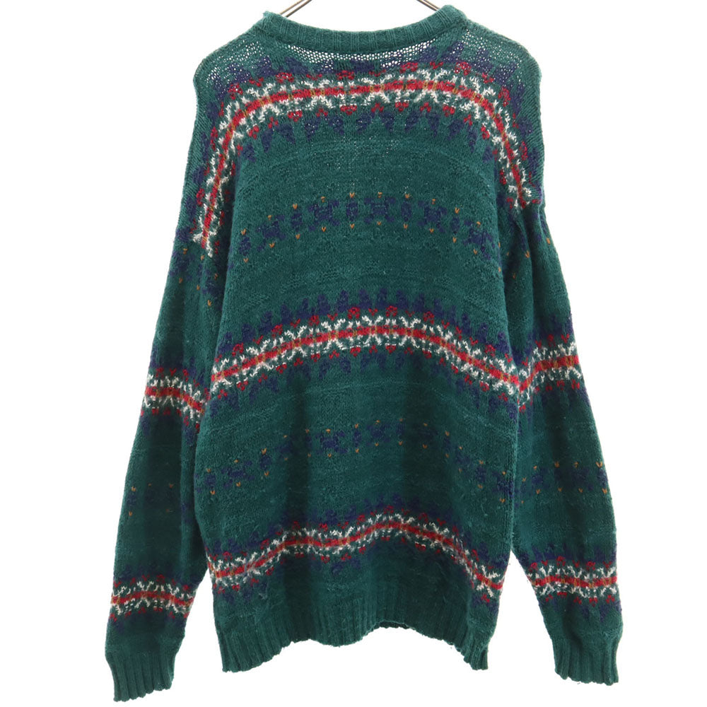 ALPS 80s 90s USA製 オールド ノルディック柄 長袖 セーター XL グリーン ニット メンズ