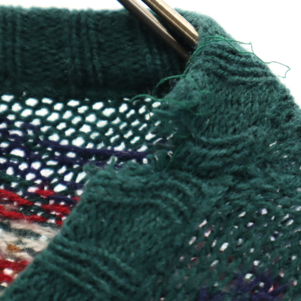 ALPS 80s 90s USA製 オールド ノルディック柄 長袖 セーター XL グリーン ニット メンズ