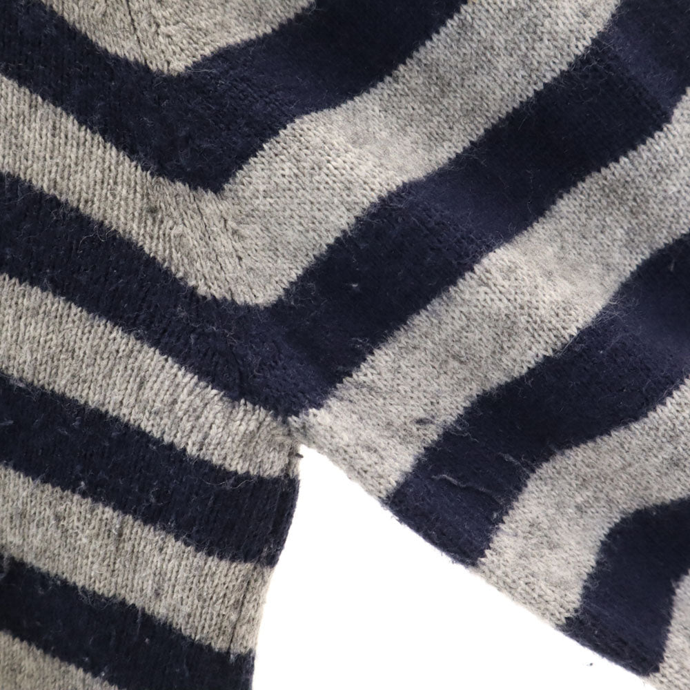 BURBERRY ネイビー セーター BURBERRY バーバリー burberrys ロゴ 刺繍 Vネック コットン