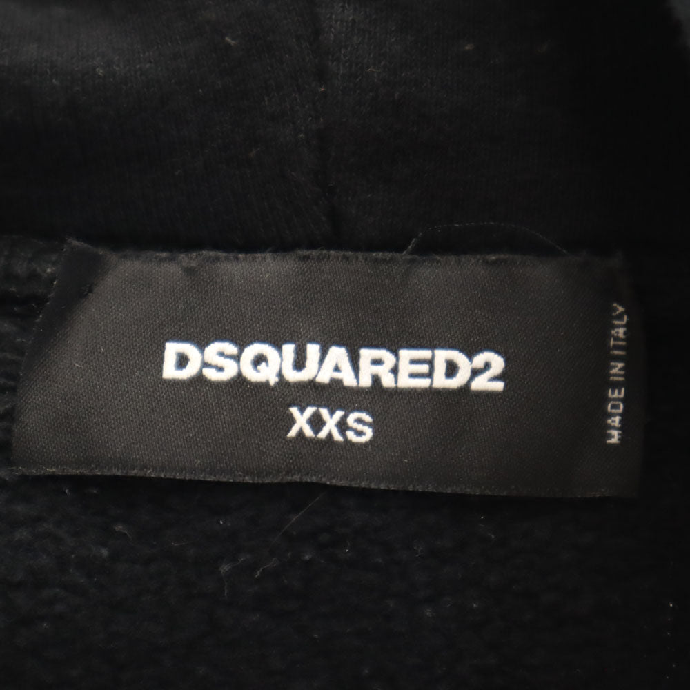 DSQUARED2 ディースクエアード イタリア製 長袖 パーカー XXS ブラック プルオーバー レディース