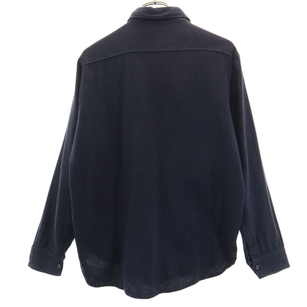 BROWNING 80s 70s ウールブレンド ヴィンテージ 長袖 シャツ M ネイビー メンズ