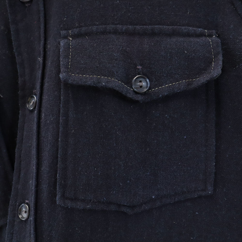 BROWNING 80s 70s ウールブレンド ヴィンテージ 長袖 シャツ M ネイビー メンズ