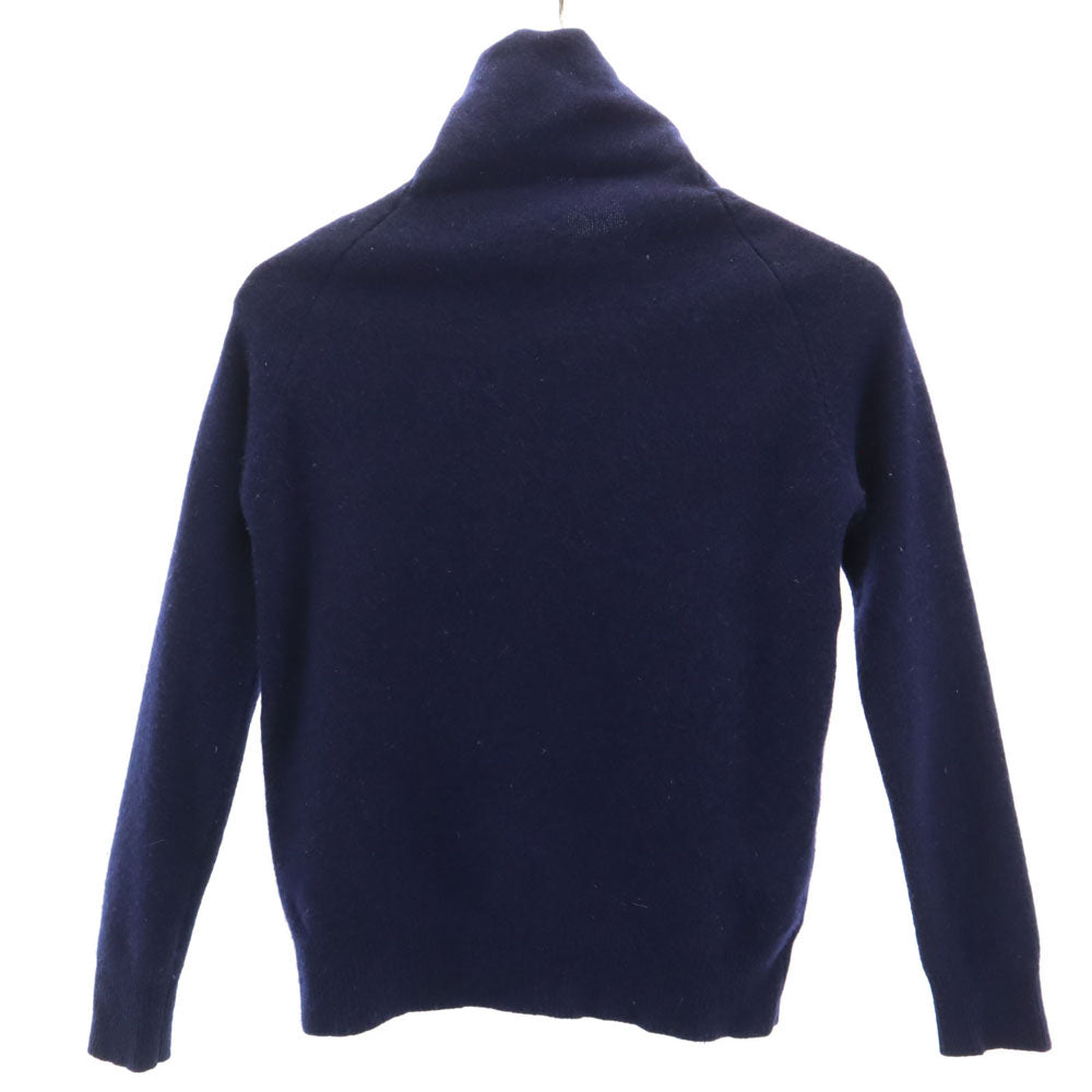 YOHJI YAMAMOTO+NOIR ヨウジヤマモトプリュスノアール 日本製 ウール 長袖 タートルネック ニット 2 ネイビー レディース