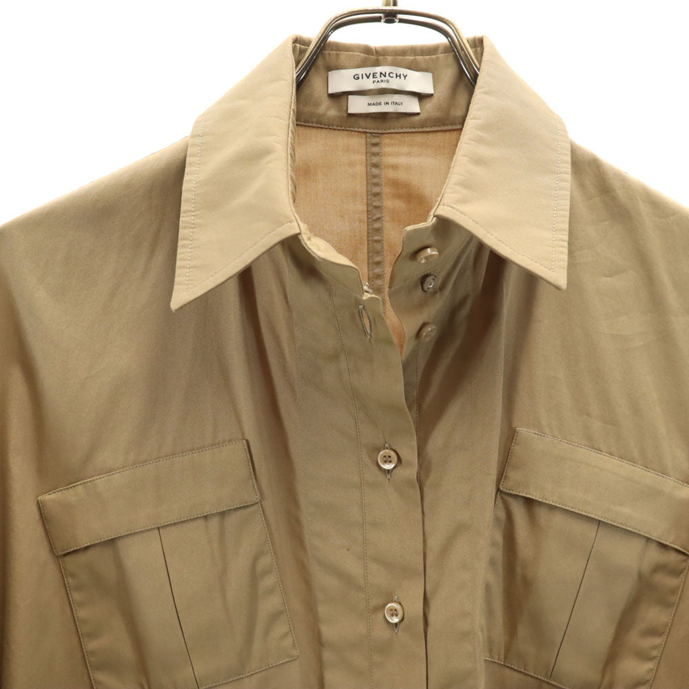 GIVENCHY ジバンシィ イタリア製 長袖 ドロップショルダー シャツ 42 ベージュ レディース