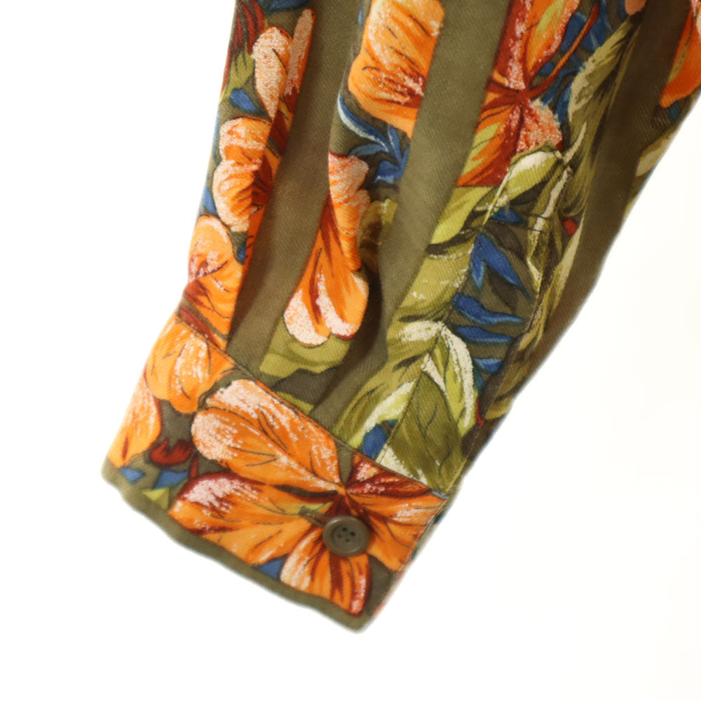 Christian Dior SPORTS クリスチャンディオールスポーツ 90s オールド 花柄 長袖 シャツ M カーキ系 レディース