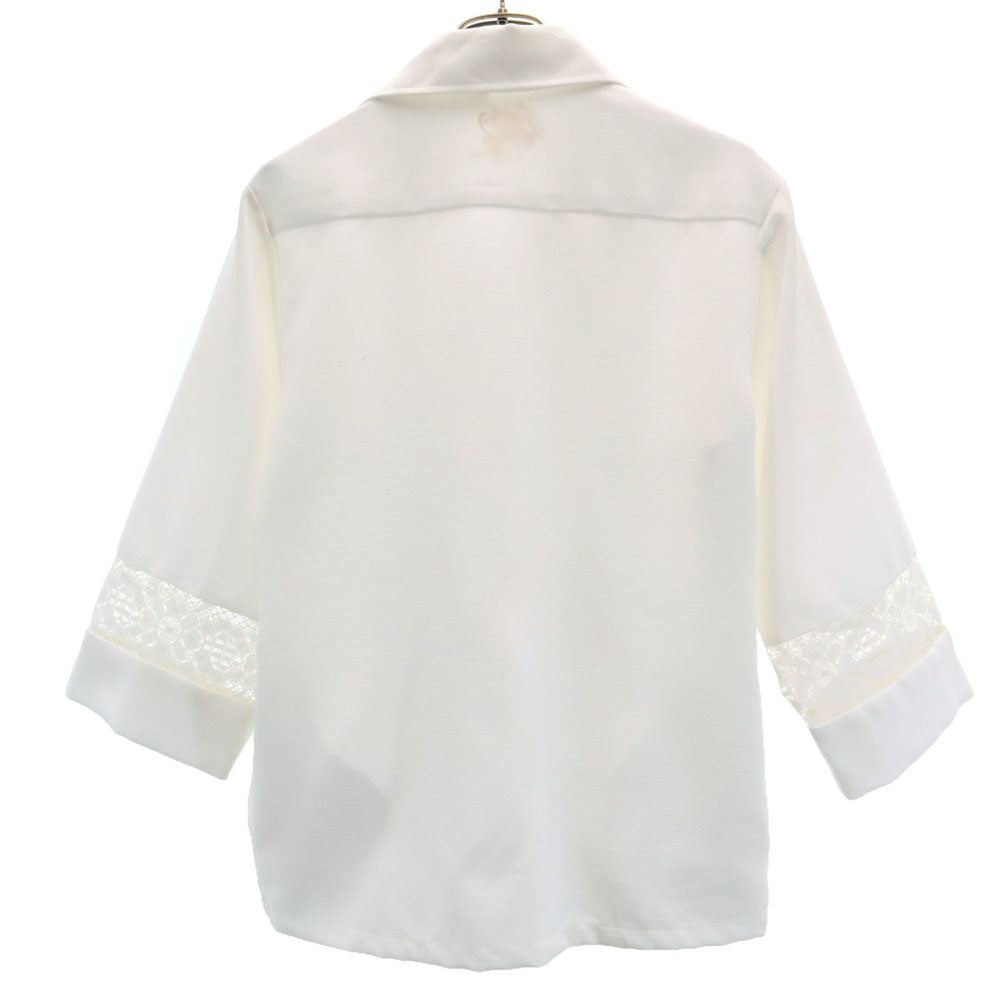 IOLANI イオラニ 70s ヴィンテージ 7分袖 オープンカラー アロハシャツ S ホワイト メンズ