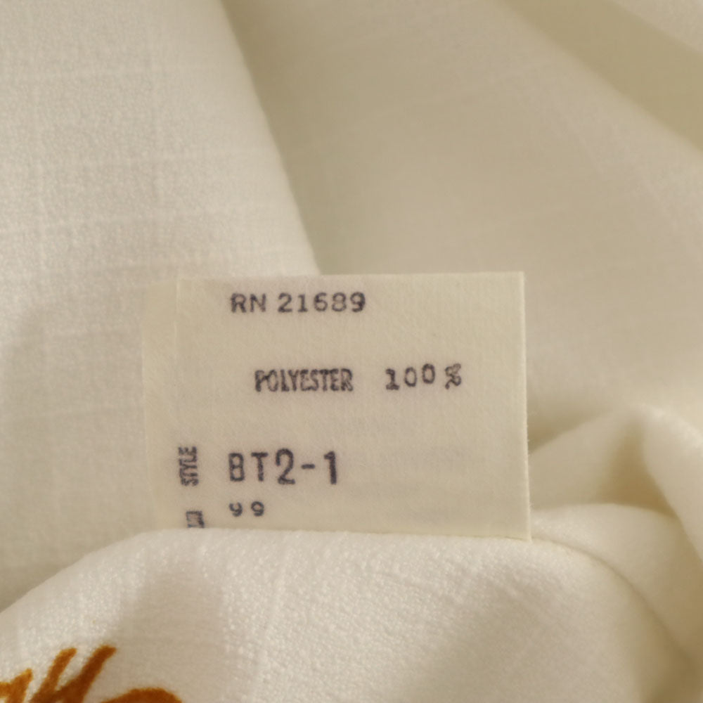 IOLANI イオラニ 70s ヴィンテージ 7分袖 オープンカラー アロハシャツ S ホワイト メンズ