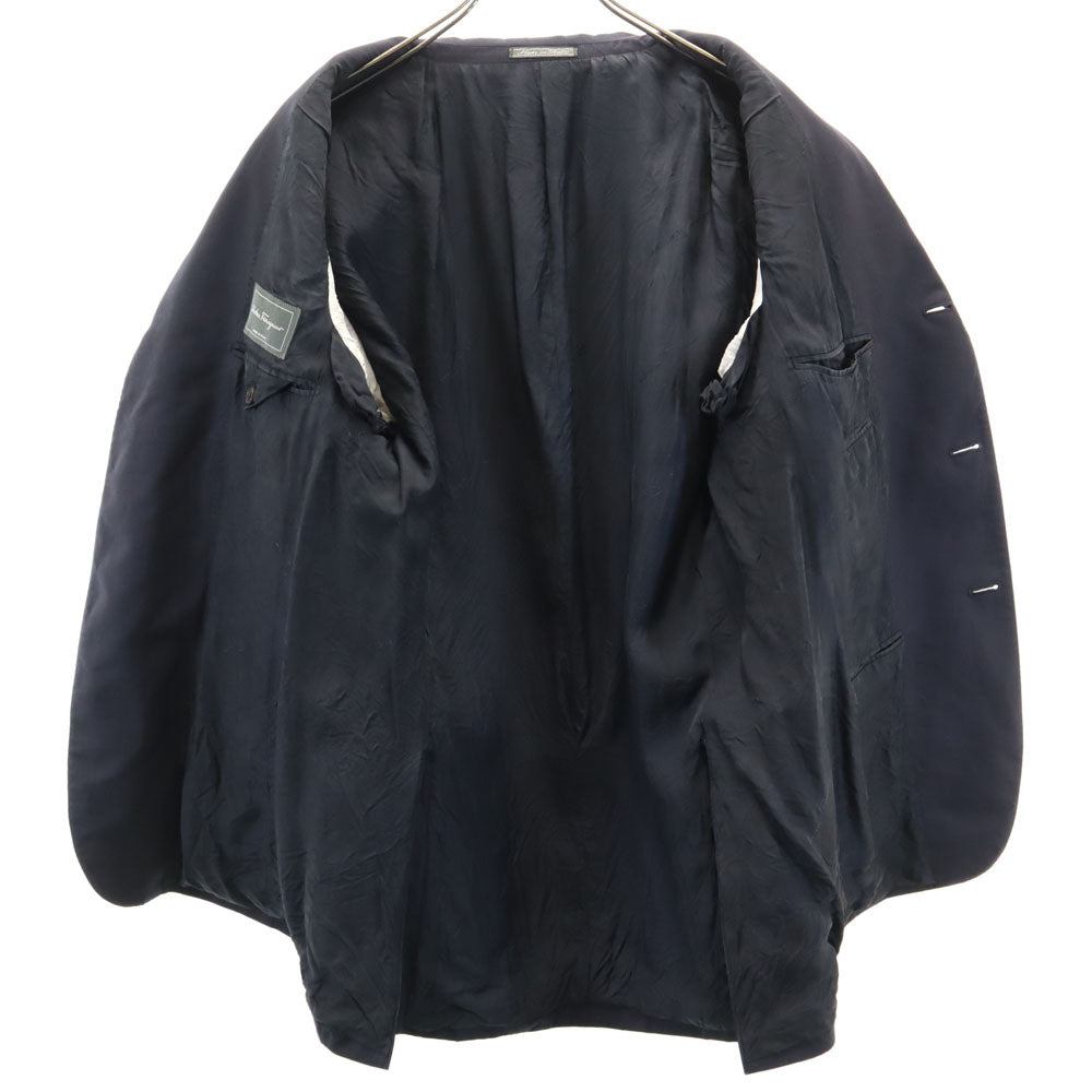 Salvatore Ferragamo サルヴァトーレフェラガモ イタリア製 テーラードジャケット 52 濃紺 ビッグサイズ ブレザー メンズ