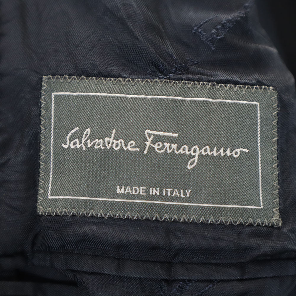 Salvatore Ferragamo サルヴァトーレフェラガモ イタリア製 テーラードジャケット 52 濃紺 ビッグサイズ ブレザー メンズ