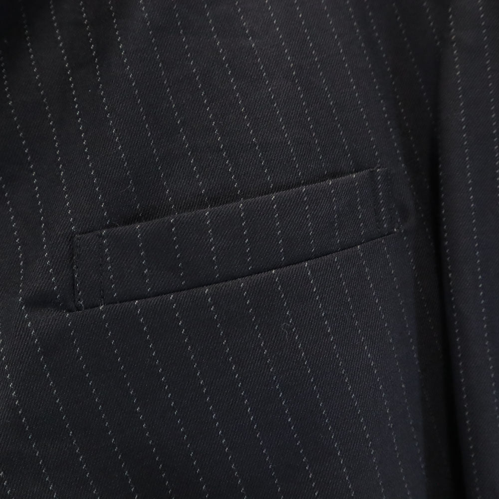 FranCisT_MOR.K.S. フランシストモークス 日本製 バックプリント ストライプ柄 テーラードジャケット 1 チャコールブラック ブレザー メンズ