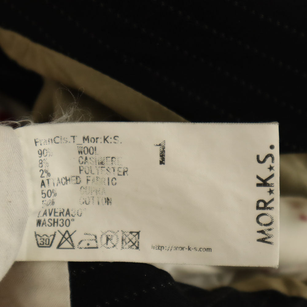 FranCisT_MOR.K.S. フランシストモークス 日本製 バックプリント ストライプ柄 テーラードジャケット 1 チャコールブラック ブレザー メンズ