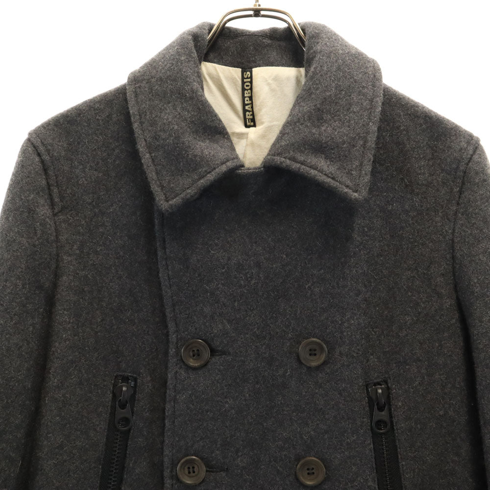 フラボア 日本製 ウールブレンド ピーコート 1 グレー FRAPBOIS メンズ