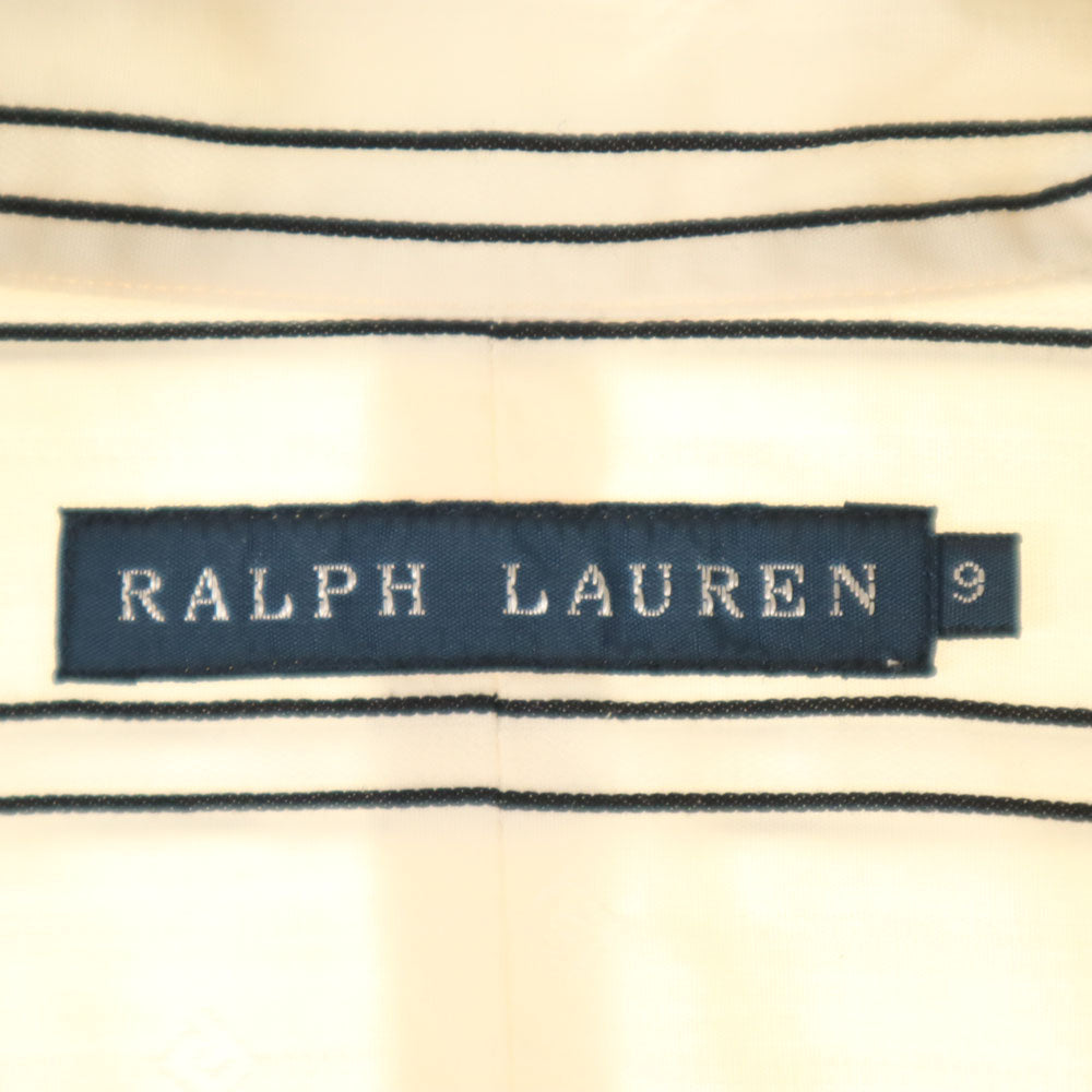 ラルフローレン ストライプ柄 長袖 シャツ 9 アイボリー系 RALPH LAUREN メンズ