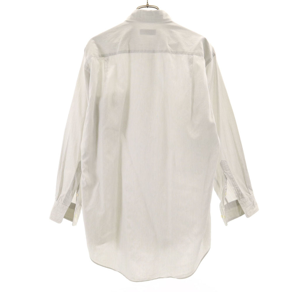 ミラショーン 日本製 ストライプ柄 長袖 シャツ ブルー系 mila schon メンズ