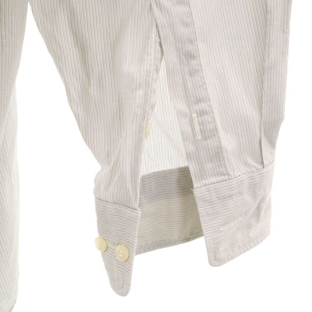 ミラショーン 日本製 ストライプ柄 長袖 シャツ ブルー系 mila schon メンズ