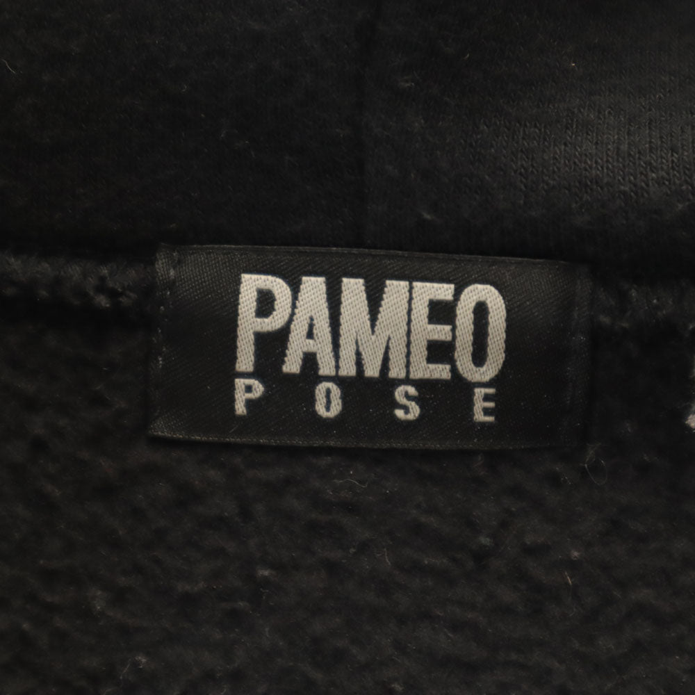 PAMEO POSE パメオポーズ 長袖 スウェットパーカー F ブラック 裏起毛 レディース