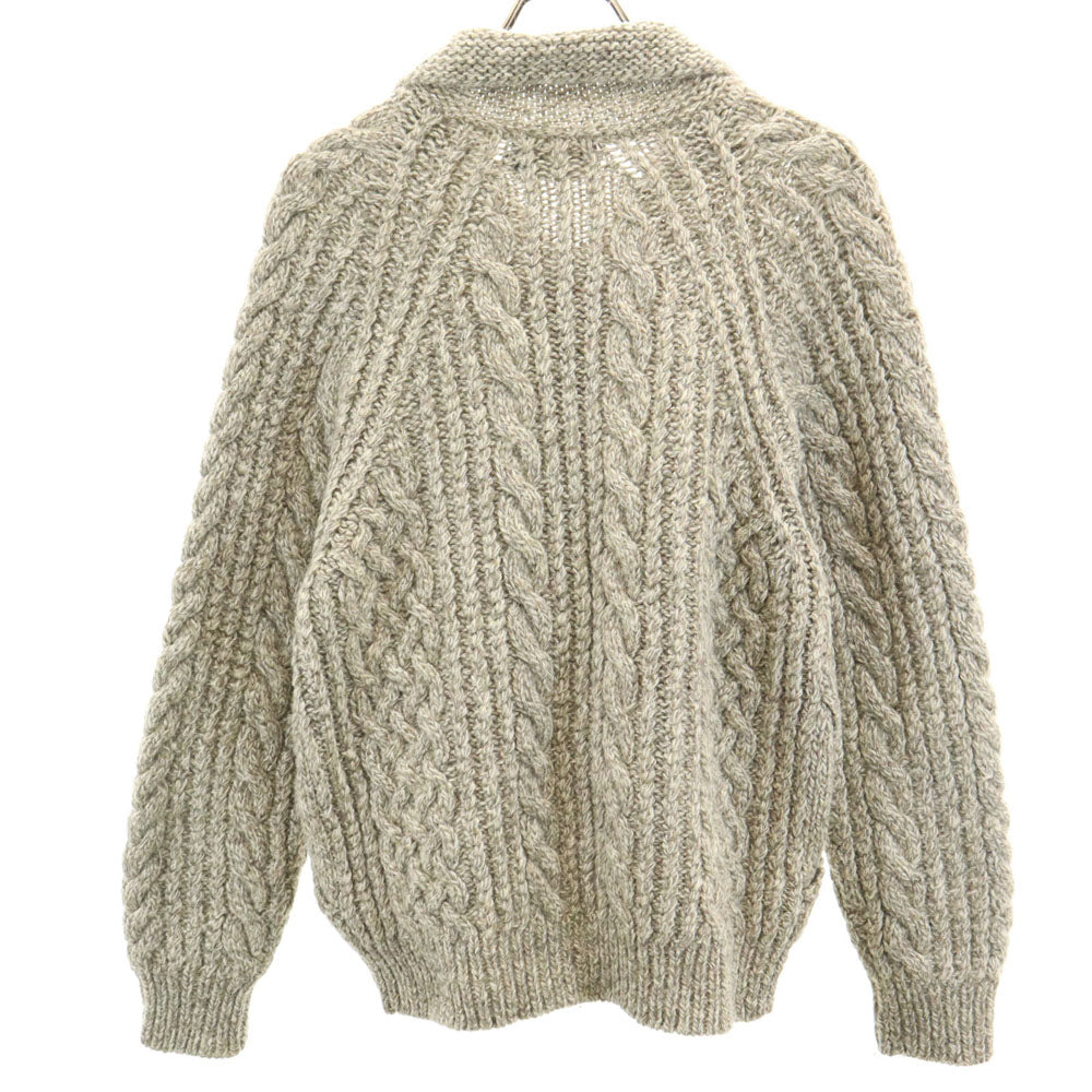 チャップスラルフローレン 90s ショールカラー ニットジャケット S グレージュ CHAPS RALPH LAUREN メンズ