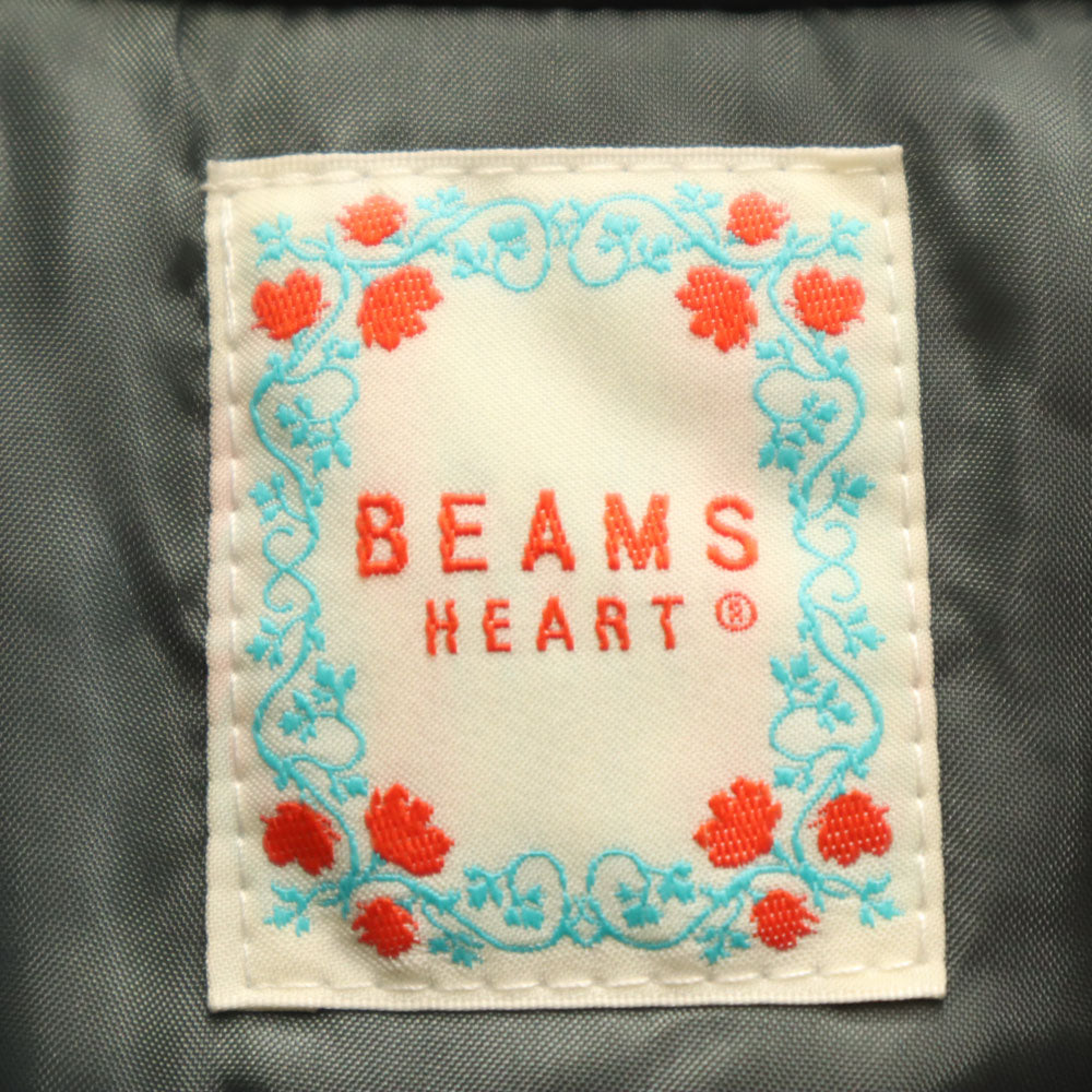 未使用 ビームスハート アランニット 中綿ジャケット F ネイビー BEAMS HEART レディース