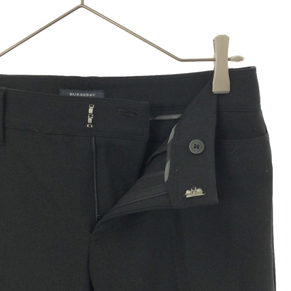 バーバリーロンドン 日本製 三陽商会 テーパードパンツ 38 ブラック BURBERRY LONDON センタープレス レディース