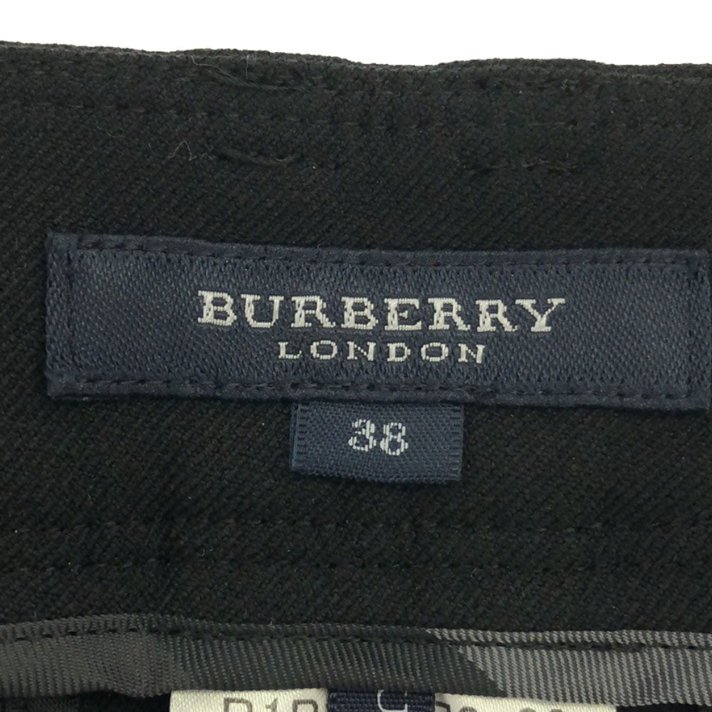 バーバリーロンドン 日本製 三陽商会 テーパードパンツ 38 ブラック BURBERRY LONDON センタープレス レディース