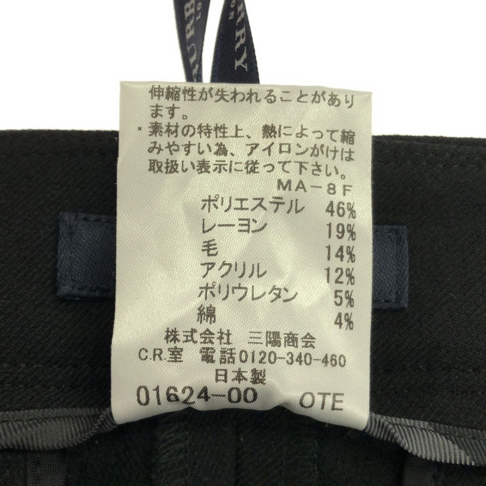 バーバリーロンドン 日本製 三陽商会 テーパードパンツ 38 ブラック BURBERRY LONDON センタープレス レディース