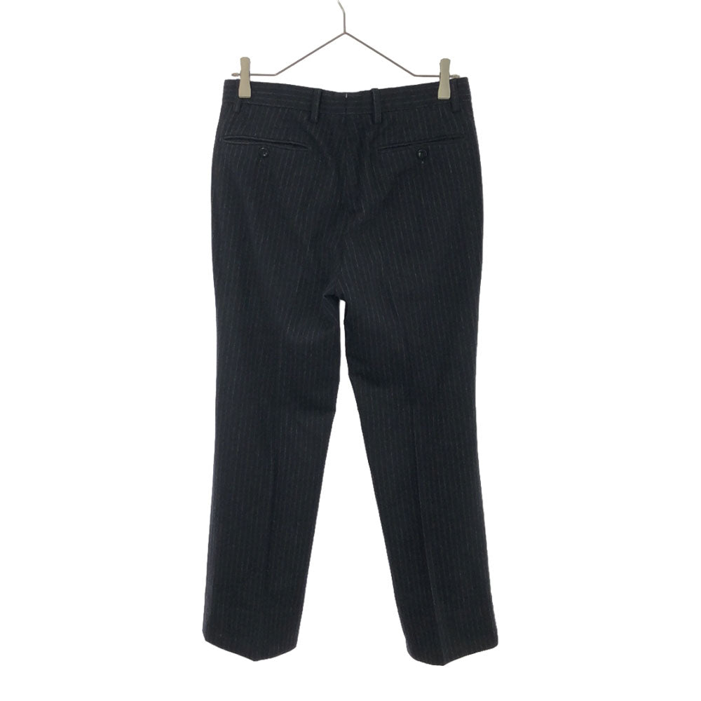 INCOTEX インコテックス ストライプ柄 ウールパンツ 42 ブラック センタープレス メンズ