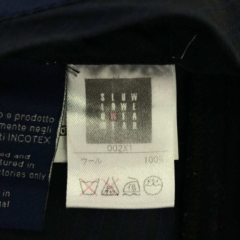 INCOTEX インコテックス ストライプ柄 ウールパンツ 42 ブラック センタープレス メンズ