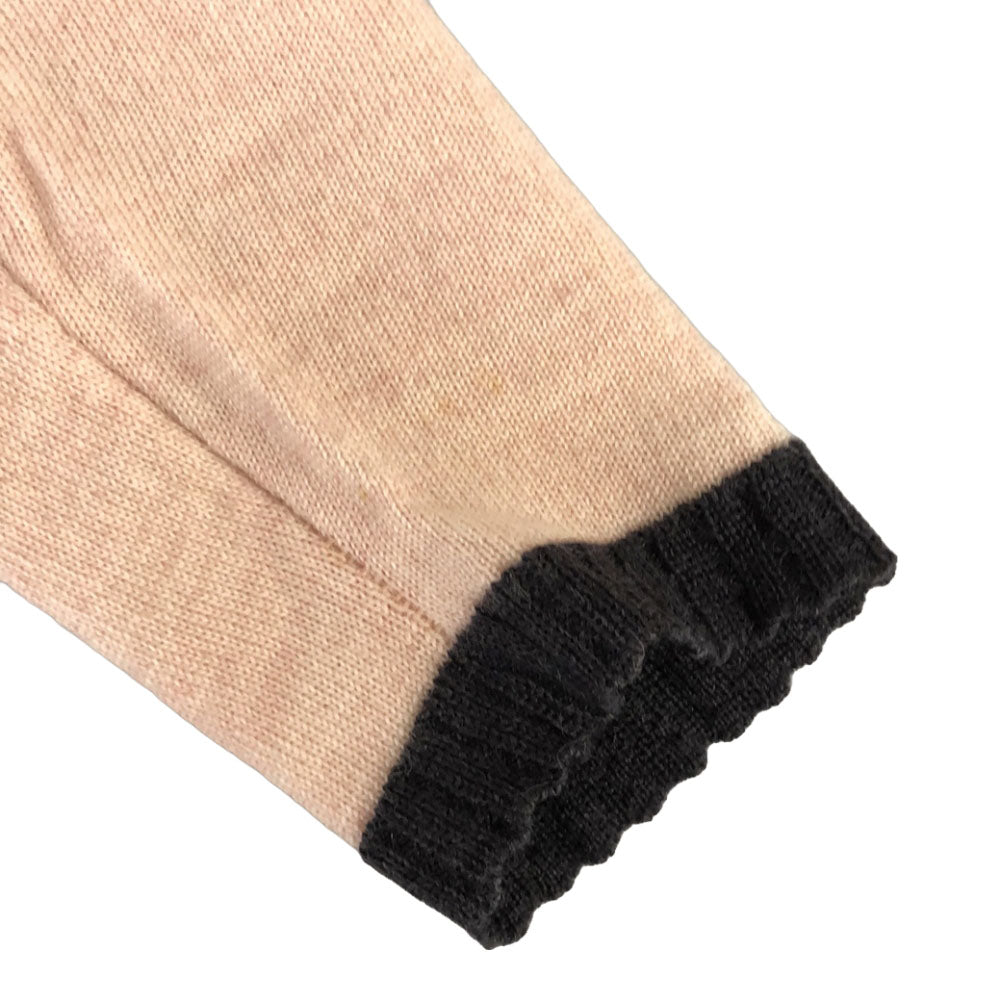 Christian Dior SPORTS クリスチャンディオール スポーツ 90s ウール オールド 長袖 ハイネック Aライン ニット M サーモンピンク×ブラック セーター レディース