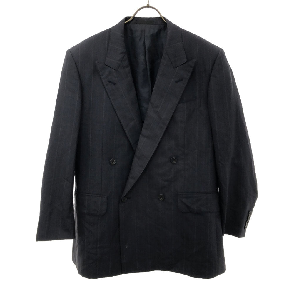Burberrys バーバリーズ 90s ウール オールド ストライプ ダブル テーラードジャケット AB5 ネイビー メンズ