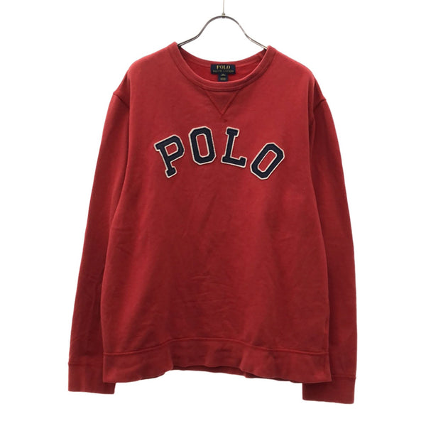 ポロラルフローレン ワッペン 長袖 スウェット トレーナー XL18-20 レッド POLO RALPH LAUREN キッズ