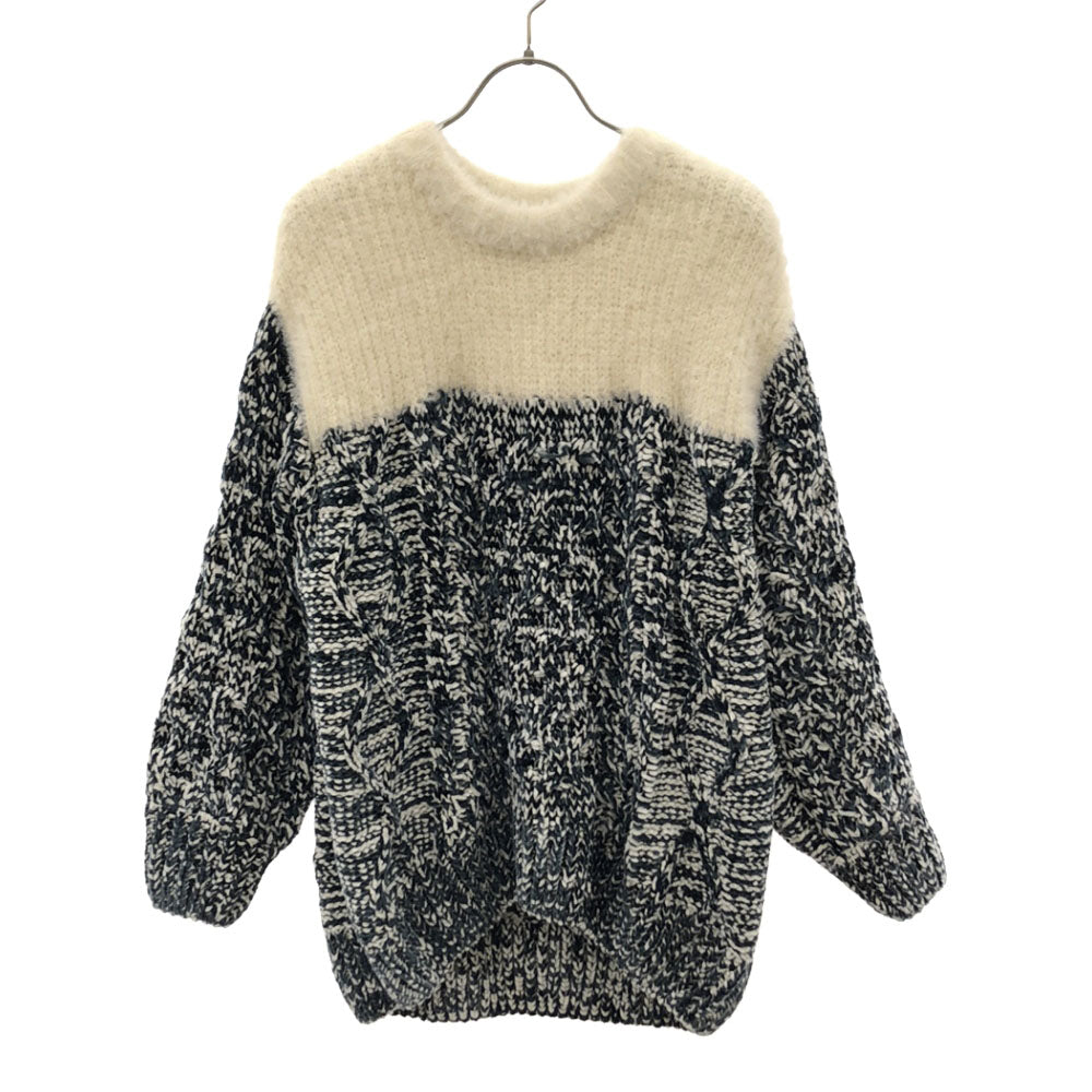 kei shirahata ケイシラハタ 長袖 ニット F ホワイト×グリーン styling 16WNT184018 レディース