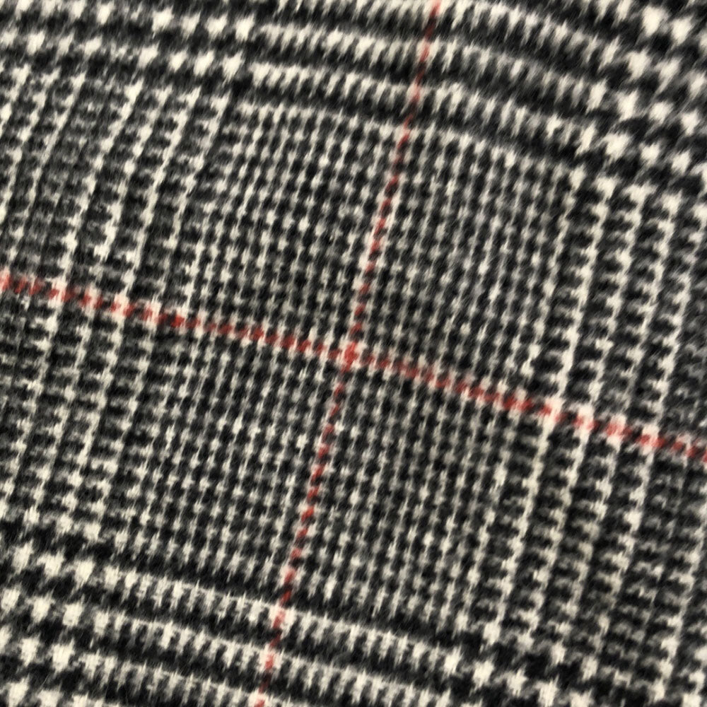 FACTOTUM ファクトタム 日本製 ウールブレンド 千鳥格子 チェスターコート 46 ホワイト×ブラック メンズ