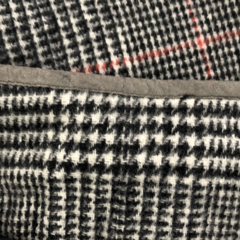 FACTOTUM ファクトタム 日本製 ウールブレンド 千鳥格子 チェスターコート 46 ホワイト×ブラック メンズ