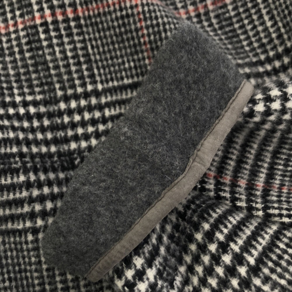FACTOTUM ファクトタム 日本製 ウールブレンド 千鳥格子 チェスターコート 46 ホワイト×ブラック メンズ