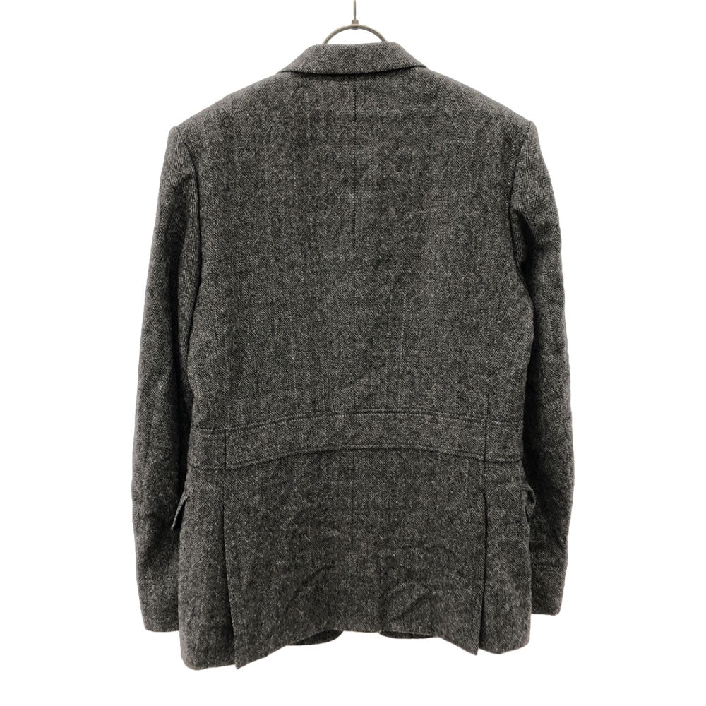 N.HOOLYWOOD エヌハリウッド 日本製 ウールブレンド 総柄 テーラードジャケット 36 アイボリー×ブラック サイドベンツ メンズ