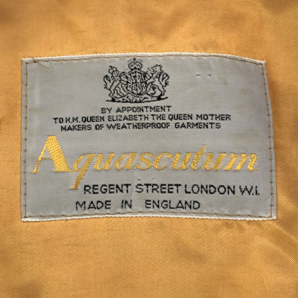 Aquascutum アクアスキュータム 70s 英国製 ヴィンテージ ステンカラーコート 40 カーキ系 インナー付 メンズ