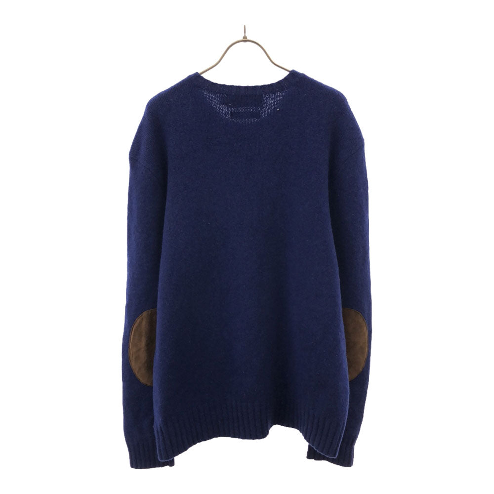 Polo by Ralph Lauren ポロバイラルフローレン 90s ウールブレンド オールド 長袖 セーター XL ブルー ニット エルボーパッチ メンズ