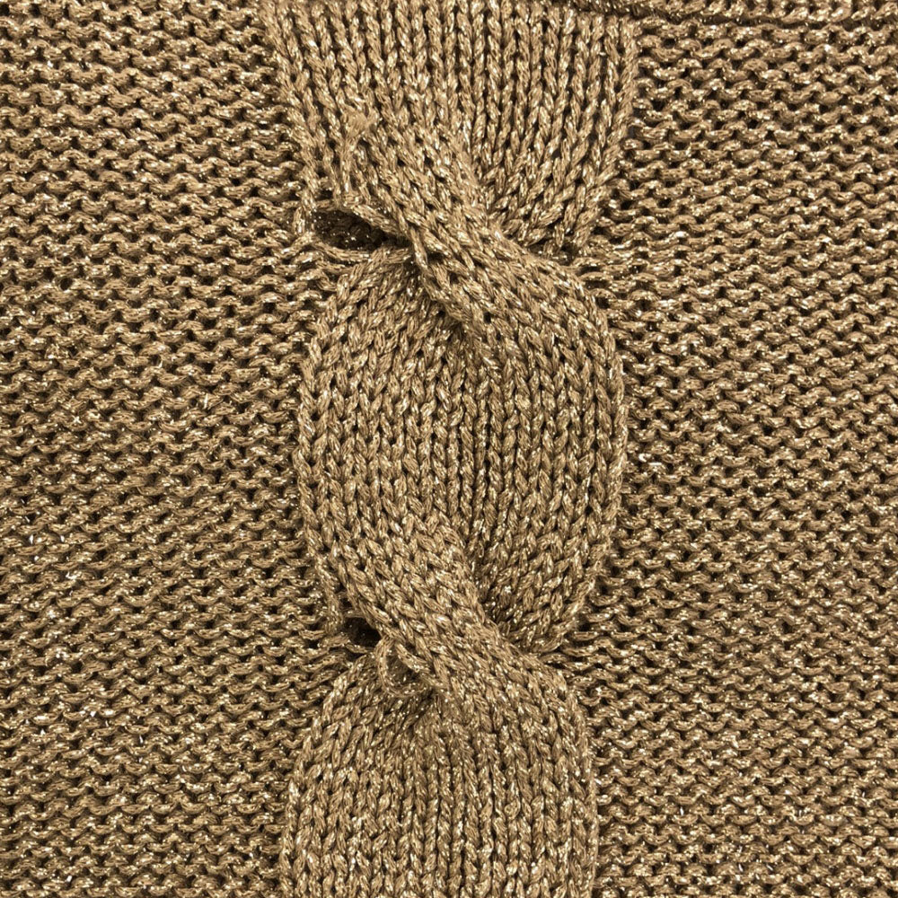 Tory Burch トリーバーチ ラメ 長袖 ニットカーディガン L ベージュ系 レディース