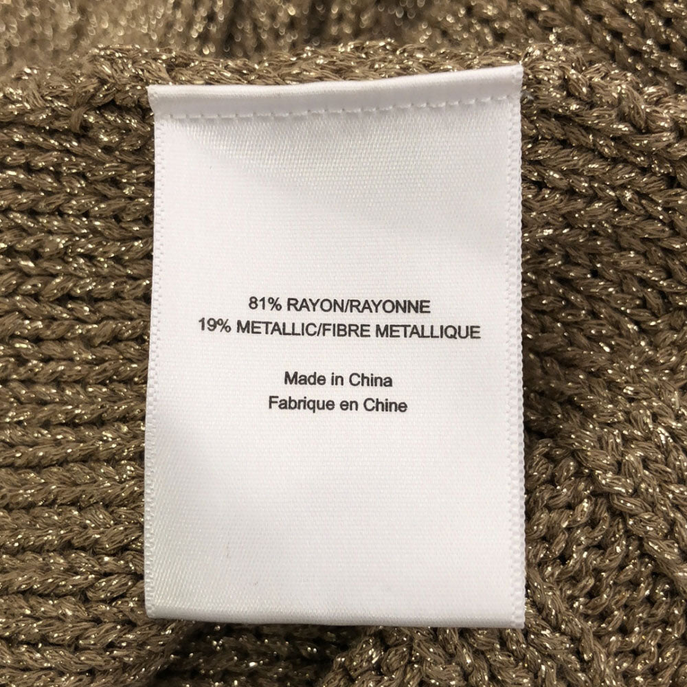 Tory Burch トリーバーチ ラメ 長袖 ニットカーディガン L ベージュ系 レディース