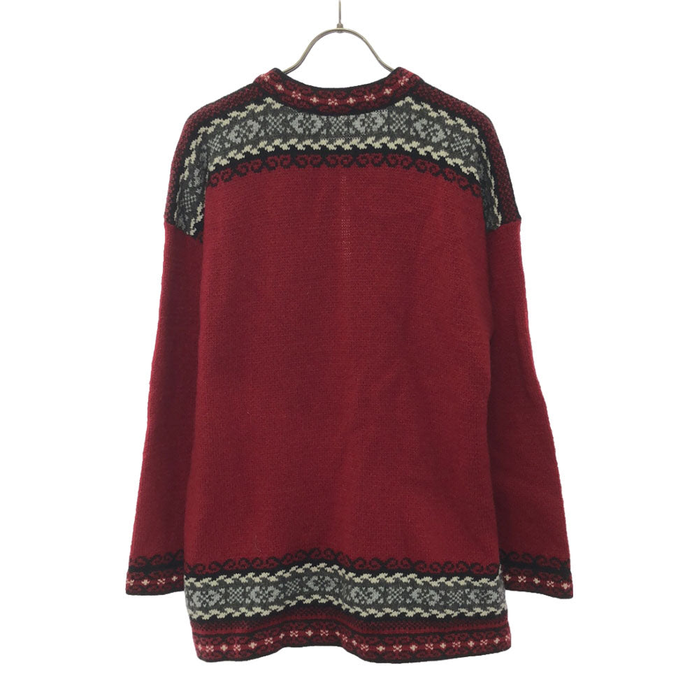 OLD オールド 90s チロリアンカーディガン ニットジャケット レッド レディース