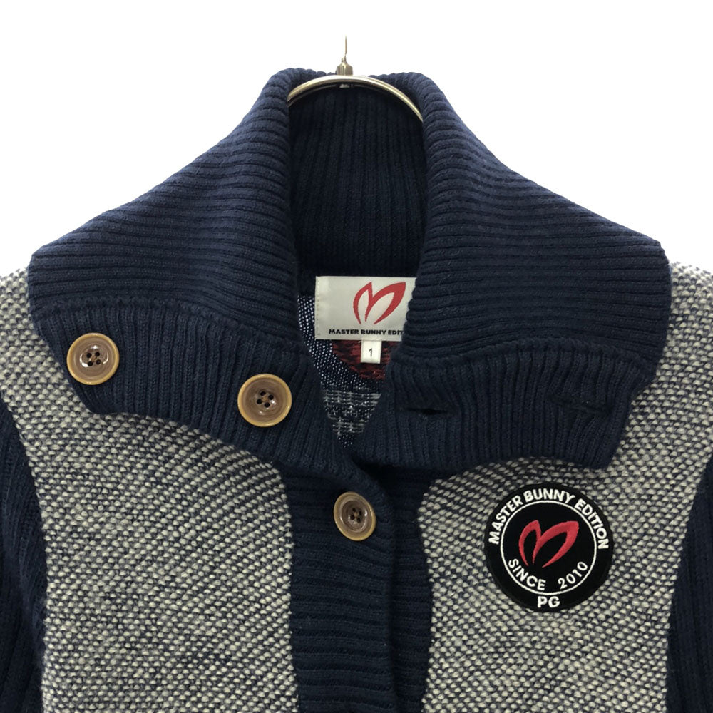MASTER BUNNY EDITION マスターバニーエディション 日本製 ウール ゴルフ 長袖 ニットカーディガン 1 ネイビー系 レディース