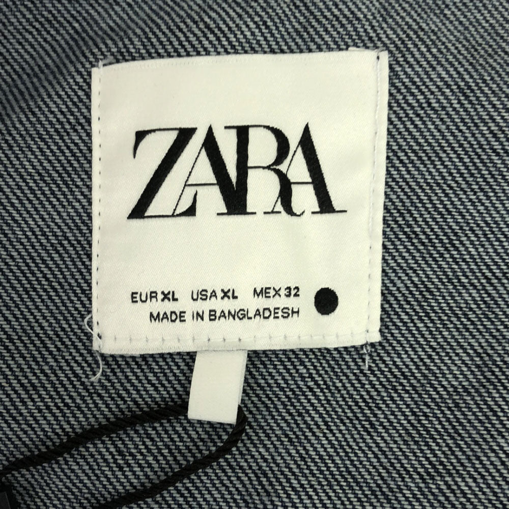 未使用 ザラ 長袖 デニム ワンピース XL ブルー ZARA レディース