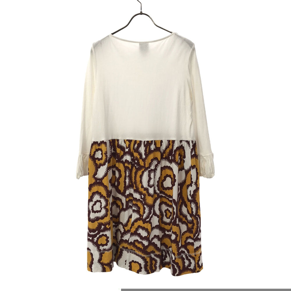 カレンウォーカーラナウェイ 花柄 7分袖 切替 ワンピース 4 ホワイト系 チュニック レディース