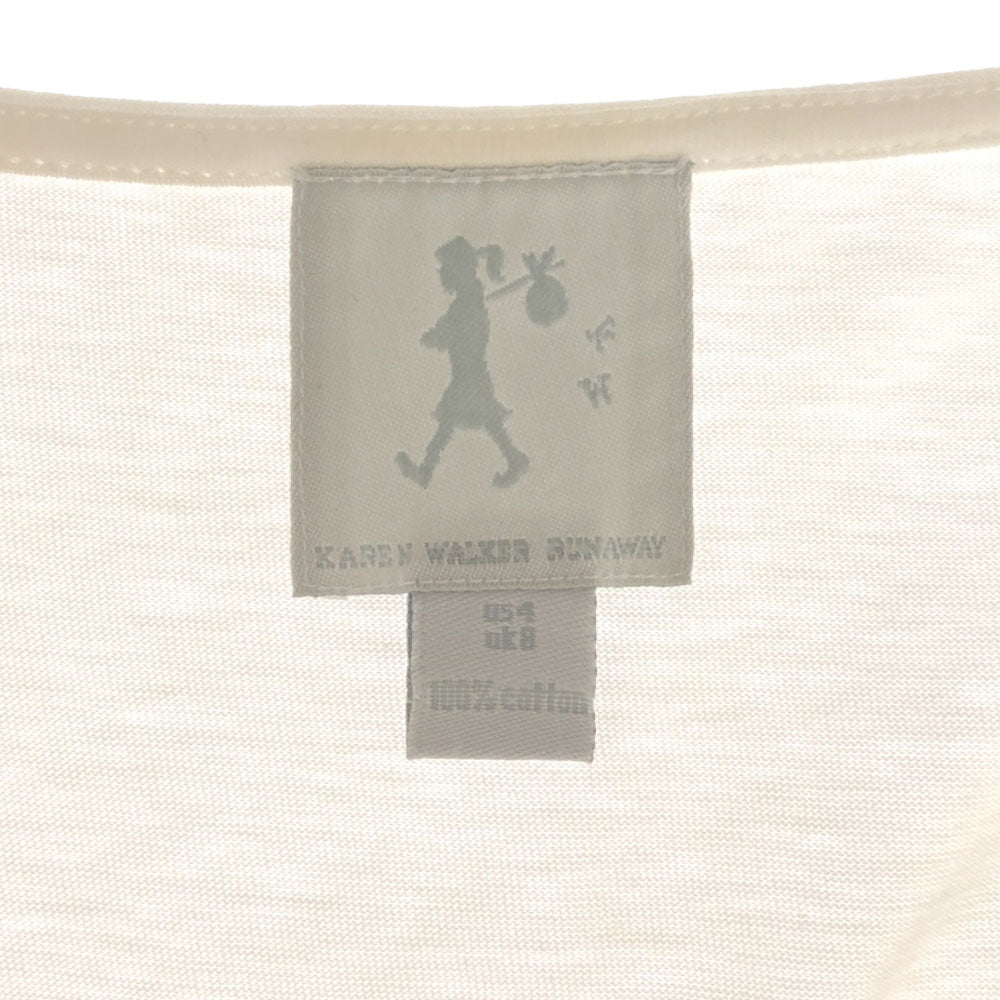 カレンウォーカーラナウェイ 花柄 7分袖 切替 ワンピース 4 ホワイト系 チュニック レディース