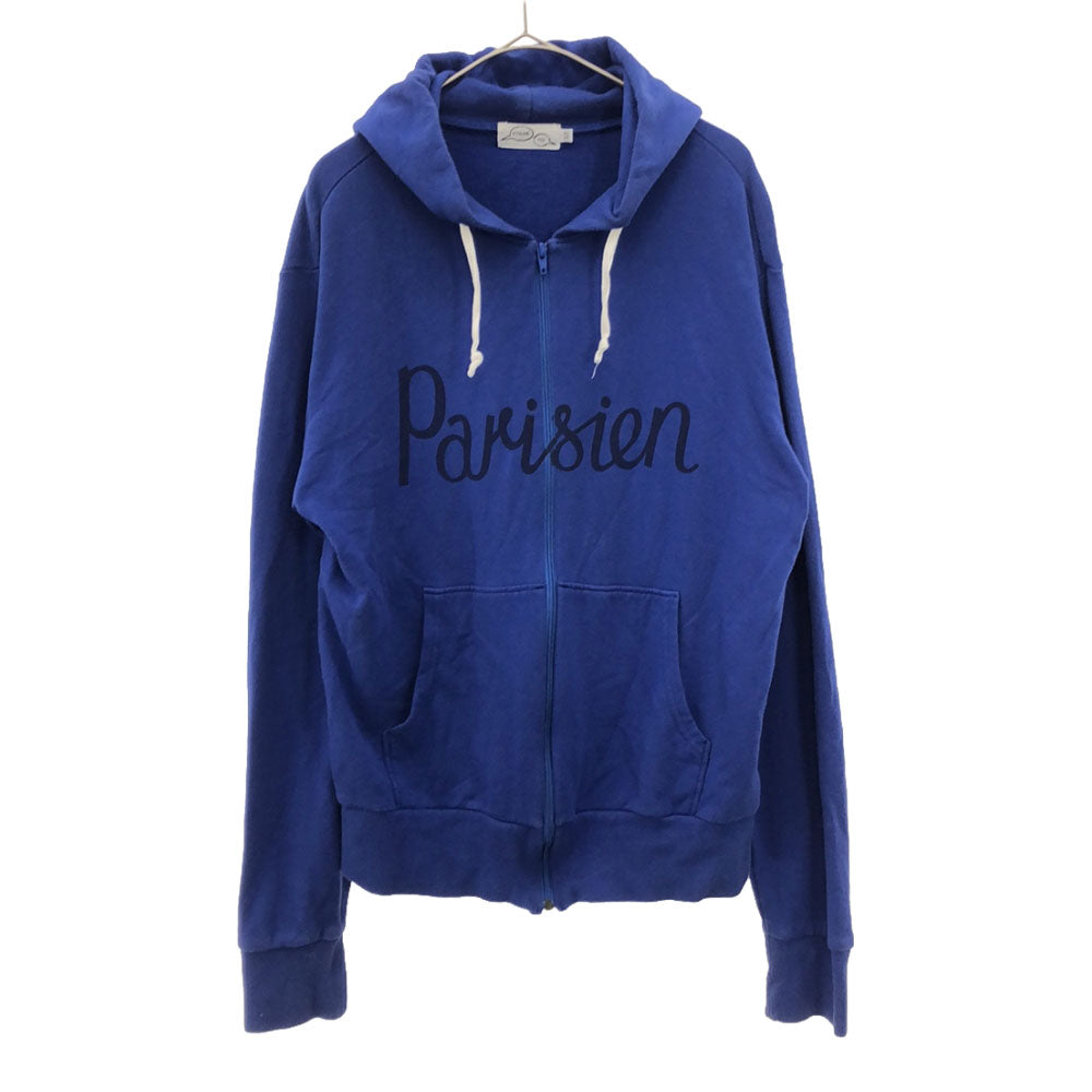 MAISON KITSUNE メゾンキツネ KITSUNE TEE 日本製 プリント 長袖 スウェット ジップパーカー M ブルー メンズ