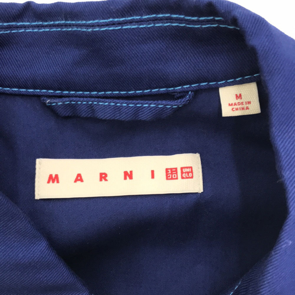 ユニクロ マルニ 未使用 長袖 オーバーサイズユーティリティ ジャケット 上下 セットアップ M ブルー UNIQLO MARNI ワイドフィットボクシーショーツ タグ付き メンズ